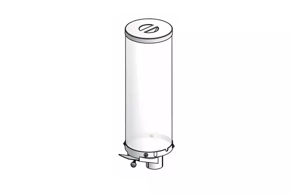 Gravity fed hopper for dry foods, coffee beans